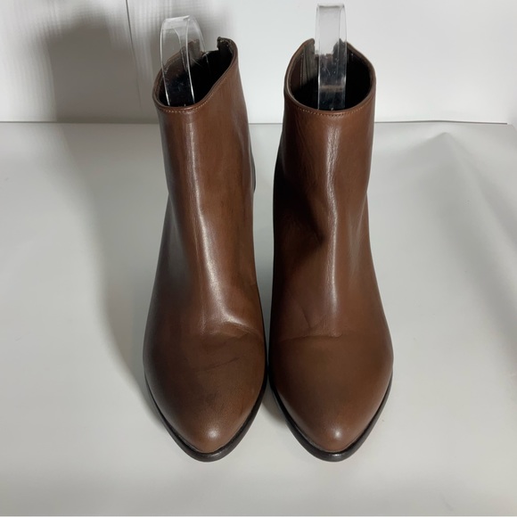 Summit by White Mountain Brown Leather Back Zipper Heeled Ankle Boots Size 40 - Picture 5 of 16
